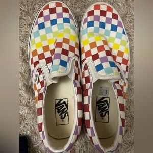 Rainbow checkered vans